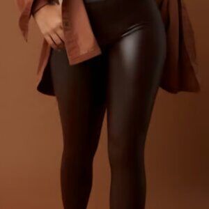 aerie Faux Leather High-Waist Leggings - Brown